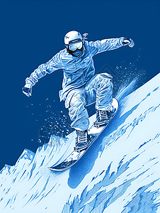 滑雪板上的少年背景图片