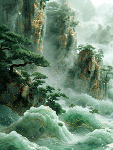 山川与河流背景图片