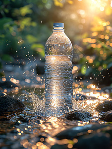 水中的水瓶背景图片
