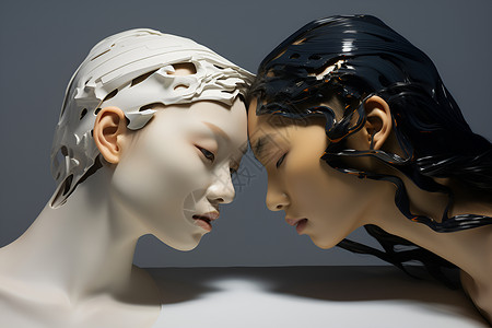 石膏雕塑的女性背景图片