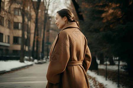 冬日大衣女子背景图片