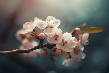 樱花在树枝背景图片