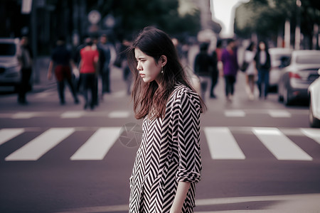 行走的女人背景图片