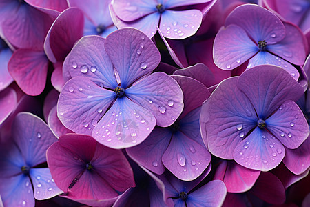 紫色花朵上的水珠背景图片