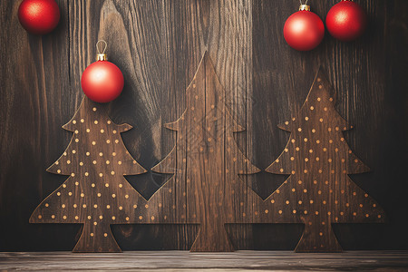 圣诞树和装饰品背景图片
