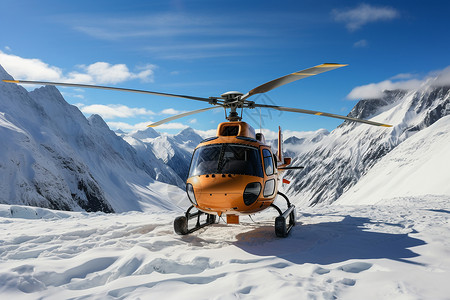 雪山上的飞机背景图片