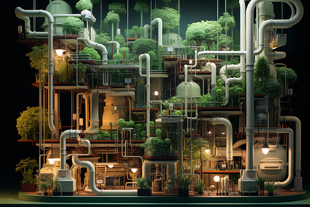 工厂绿色生物能源模型设计图片