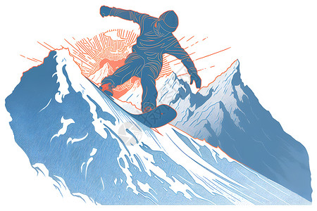 滑雪的身影背景图片