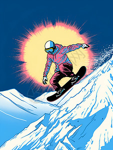 滑雪者在滑行背景图片