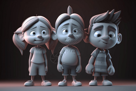3D儿童模型角色背景图片