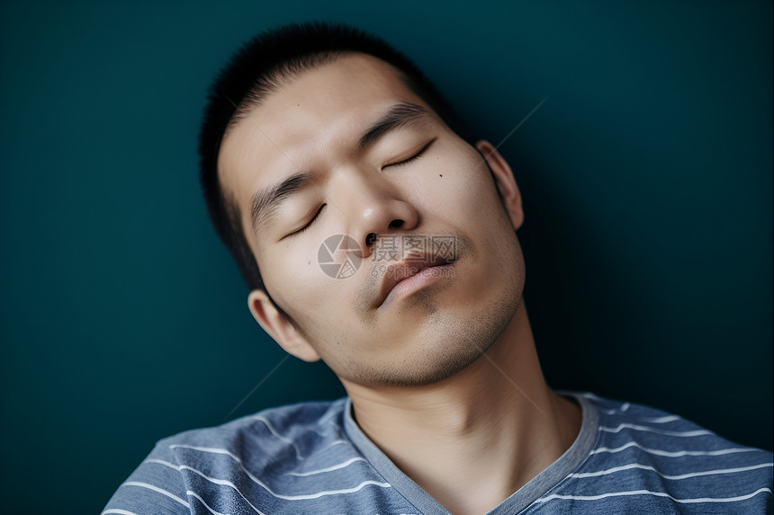 安静睡着的男人图片