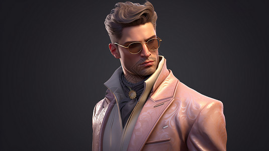 穿时尚夹克的墨镜帅哥背景图片