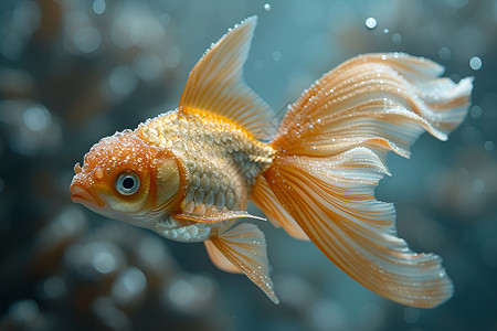闪耀漂亮的小金鱼背景图片