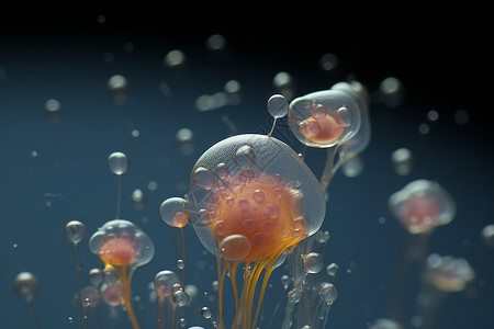 水中漂浮的水母背景图片