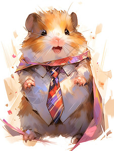 领带仓鼠背景图片
