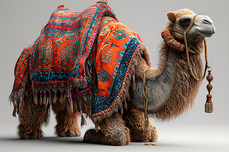 毛茸茸的骆驼背景图片