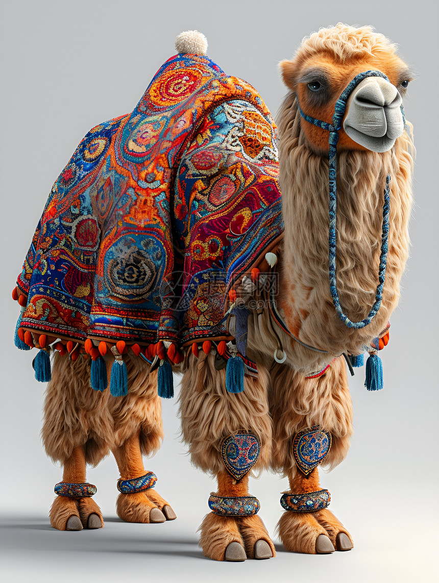 彩色双峰骆驼图片