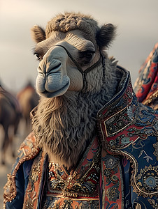 可爱的骆驼背景图片