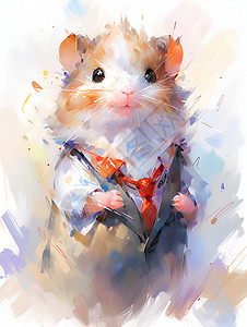 小仓鼠的领带背景图片