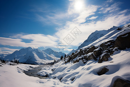 白雪山脉背景图片