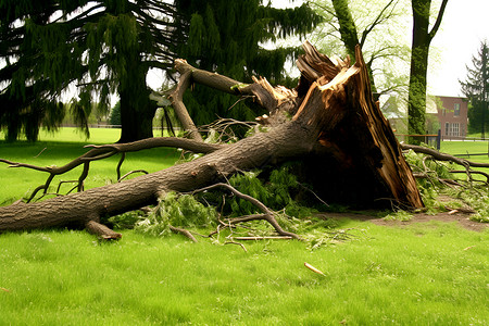 灾害破坏损坏死亡的树木背景