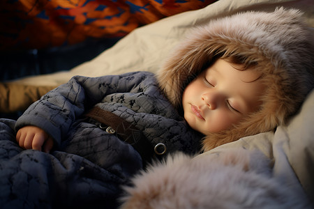 婴儿毛毯宝贝睡得香甜背景