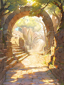岩石拱门隧道背景图片
