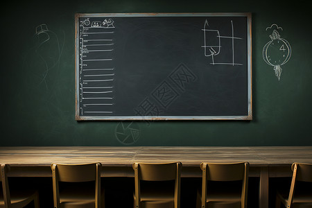 现代校园教室的黑板背景背景图片