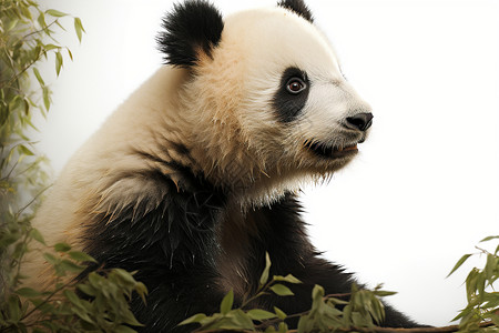 吃竹子的大熊猫背景图片