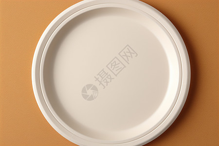 现代简约的白色陶瓷餐盘背景图片