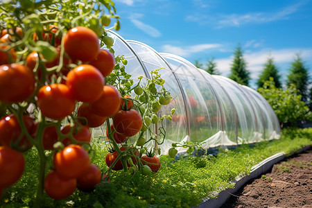 乡村农业种植的番茄果园背景图片
