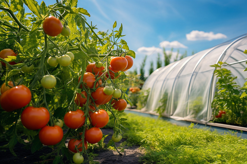 农业种植的番茄果园图片