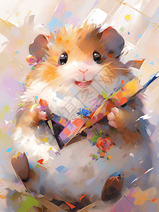 可爱仓鼠系领带背景图片