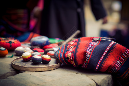 传统民族习俗的民族织物高清图片