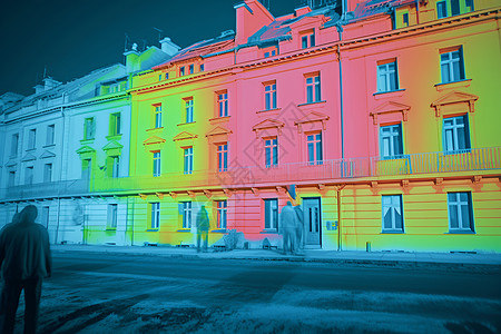 红外报警热成像的欧式建筑设计图片