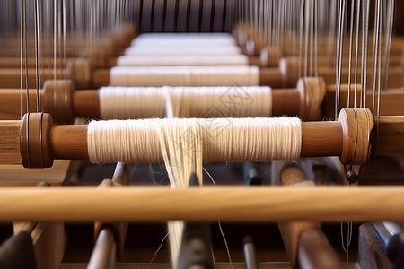 传统工艺的纺纱厂背景图片