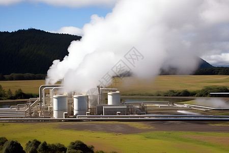 工业地暖的发电工厂背景图片