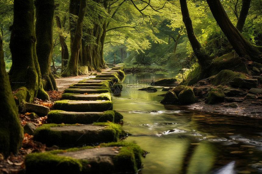 一条岩石道路图片