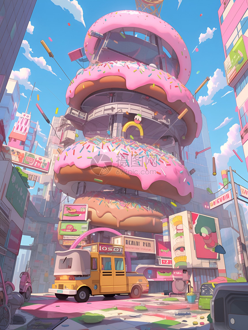 甜甜圈大楼图片