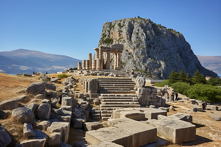 神殿希腊宏伟遗迹建筑背景
