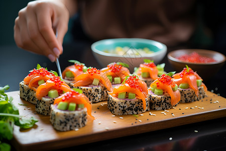 日本美味日本寿司背景