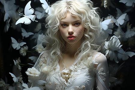白发仙女背景图片