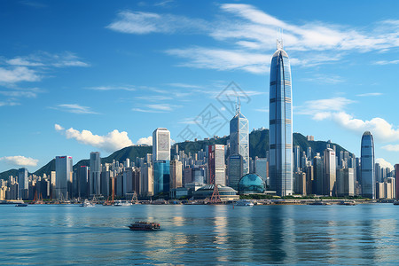 兰州市区香港繁华之城背景