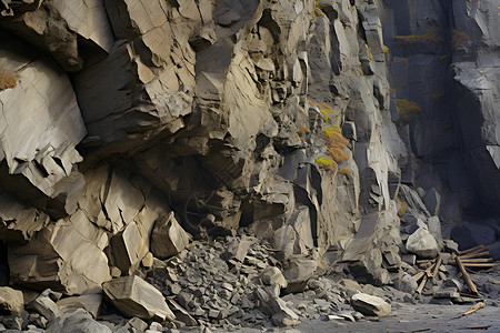 户外险峻的岩石悬崖背景图片