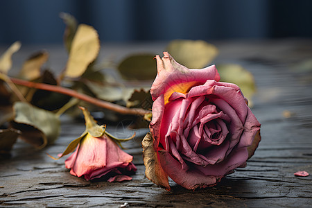 枯萎的玫瑰花植物背景图片