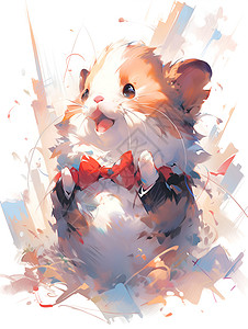可爱的仓鼠油画背景图片