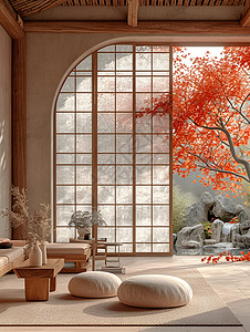 室内古典的客厅装饰背景图片