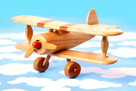 木头制造的飞机背景图片