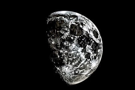 月相变化月球的近景设计图片