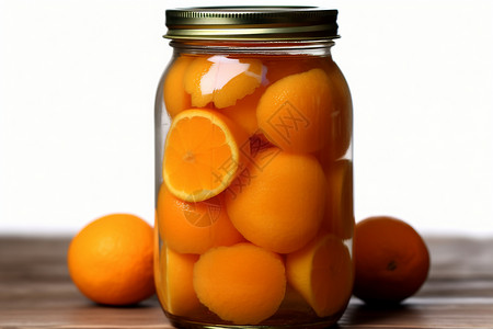 罐装水清甜的橙子罐头背景